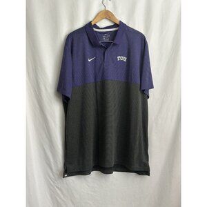 TCU Horned Frogs Polo Shirt Men 3XL Purple& Grey Nike Dri Fit Performance Sports